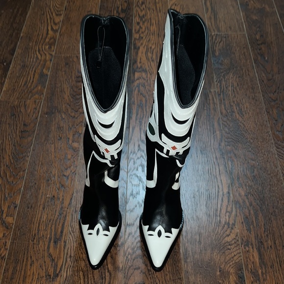 Zara Cowboys boots Leather size 40/9US - Picture 5 of 15